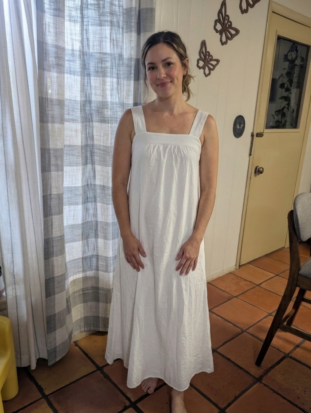 Bg Bianca Gohara Tie Back White Summer Dress.